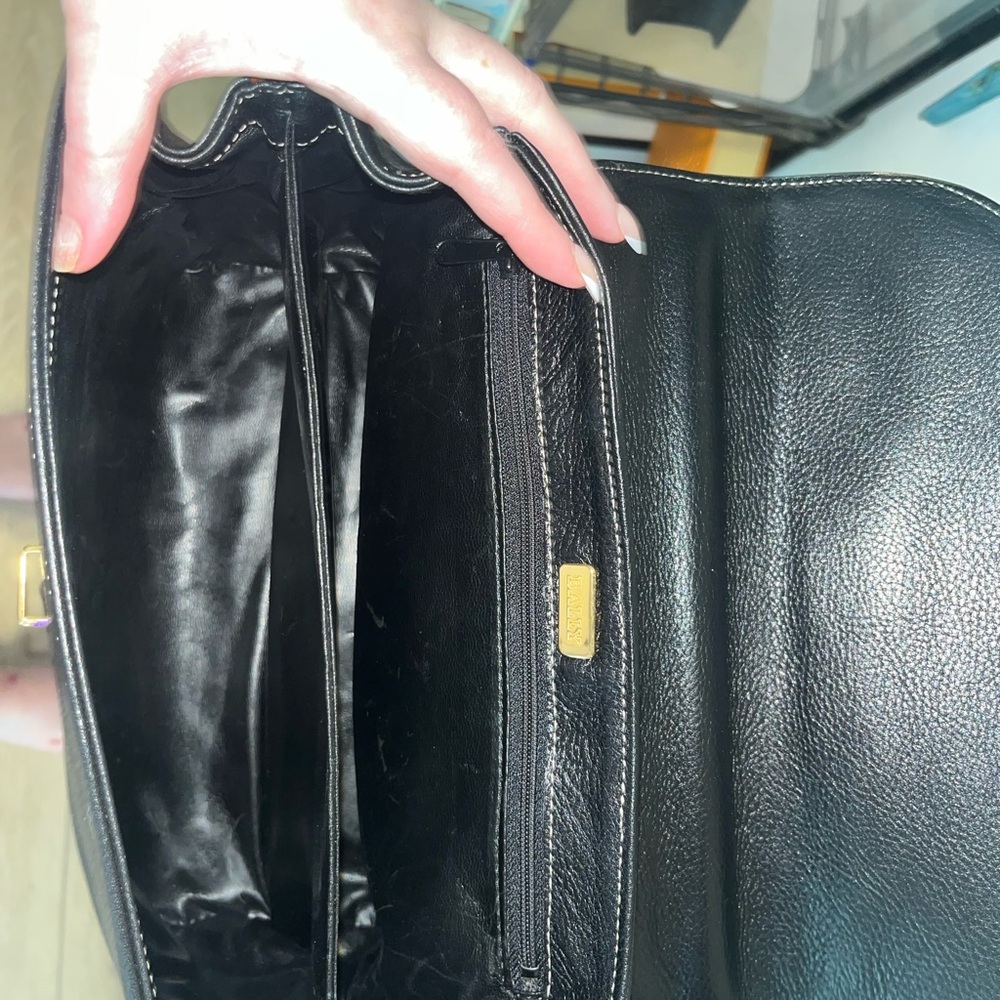 Bally Vintage Brown and Black Woven Leather Handbag - Picture 3 of 6